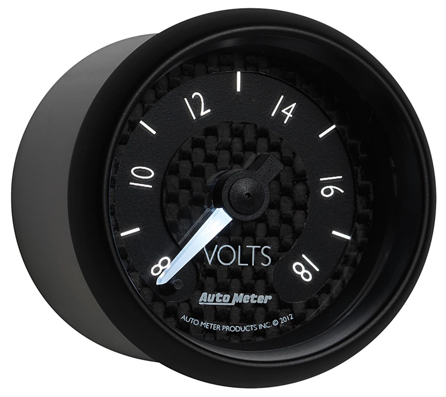 Autometer GT Series 52mm Full Sweep Electronic 8-18 Volts Voltmeter thumbnail 5