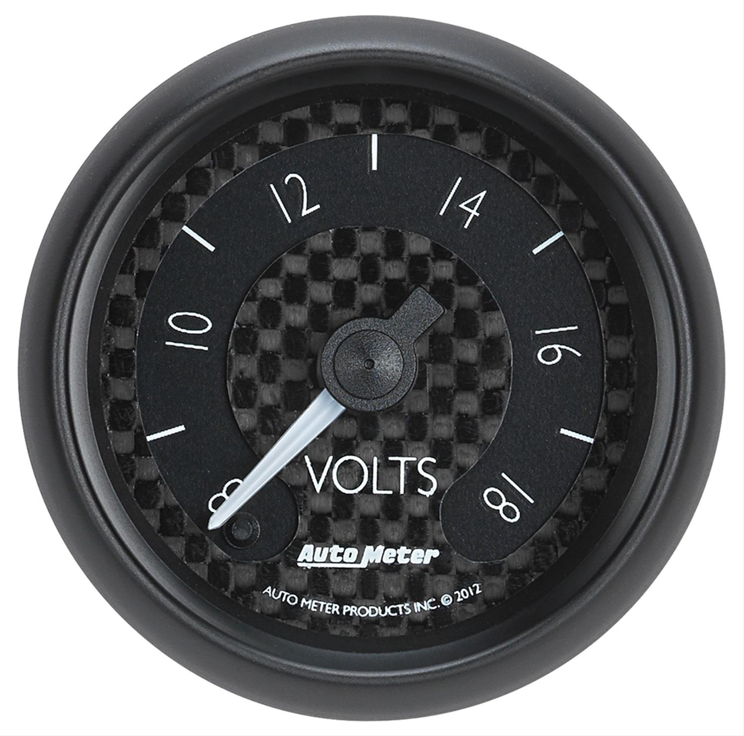 Autometer GT Series 52mm Full Sweep Electronic 8-18 Volts Voltmeter thumbnail 2