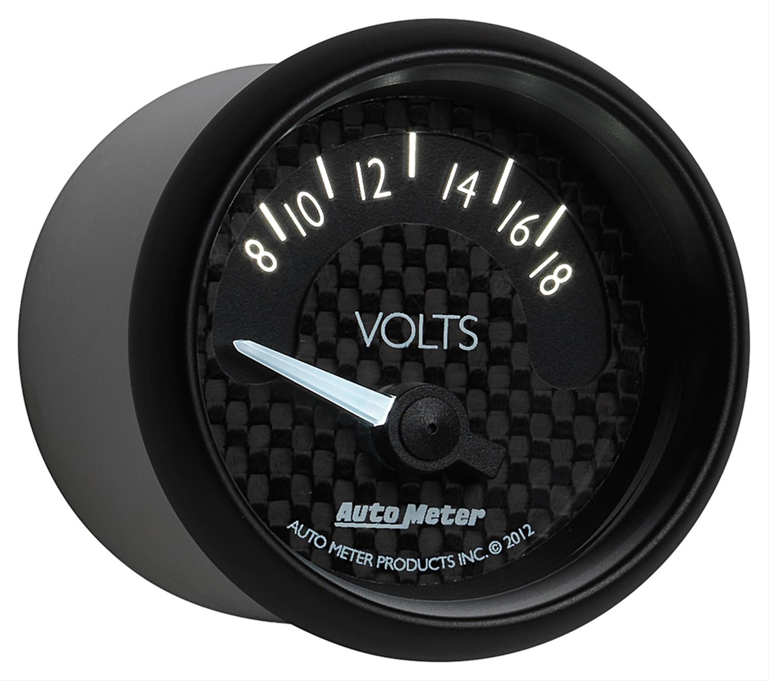Autometer GT Series 52mm Short Sweep Electronic 8-18 Volts Voltmeter thumbnail 3