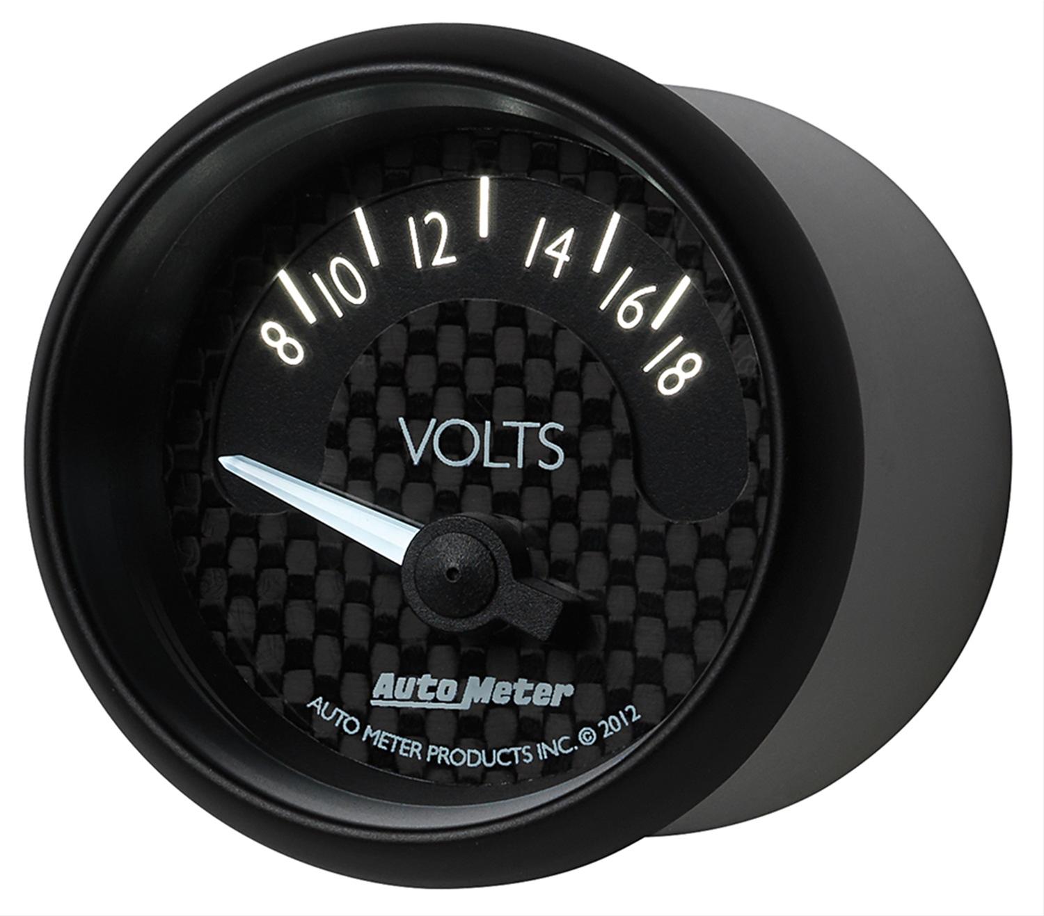 Autometer GT Series 52mm Short Sweep Electronic 8-18 Volts Voltmeter thumbnail 5