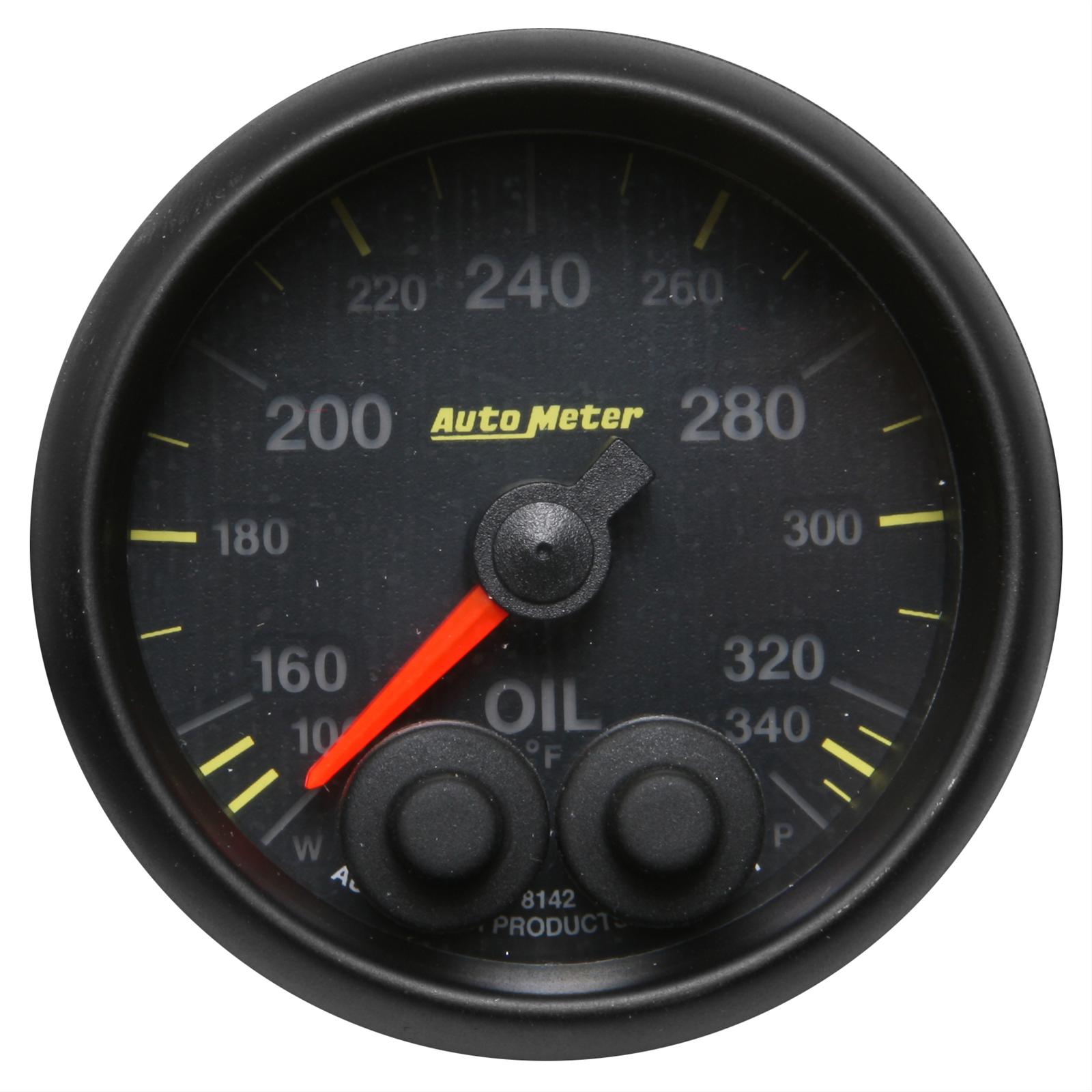 AutoMeter Elite Series Analog Gauges 8142-05702 Gauge, Series, Analog, Oil Temperature, 100-340 Degrees F, 2 1/16 in. Diameter, Black Face, Each