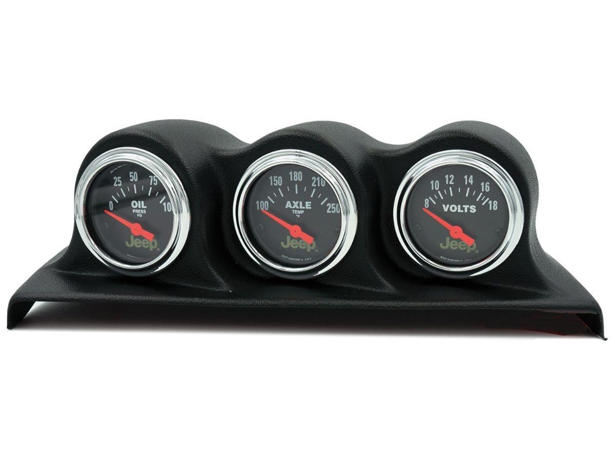 Autometer 07-10 Jeep Wrangler JK Oil PSI/Axle Temp/Volt 3 Piece Gauge Kit