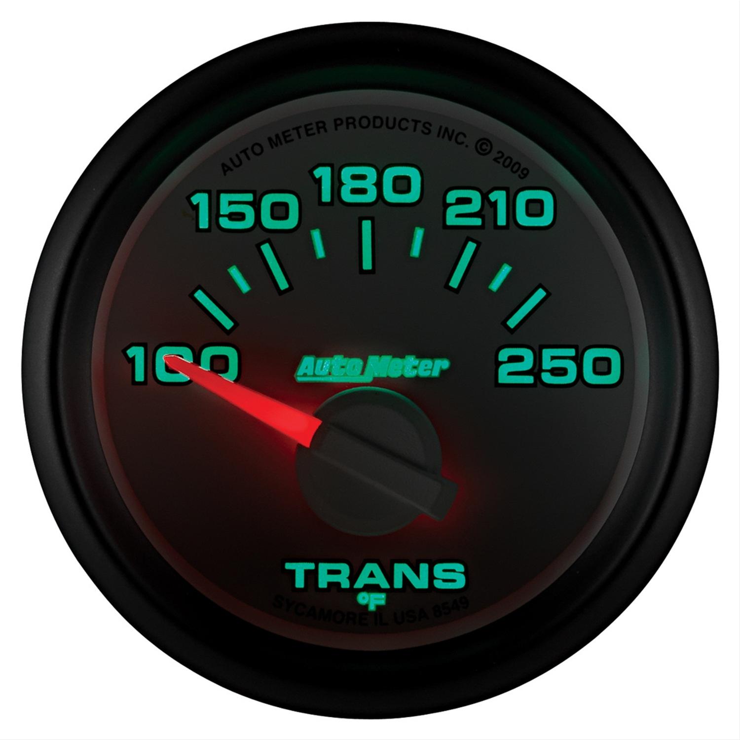 Autometer Factory Match 52mm Short Sweep Electronic 100-250 Deg F Transmission Temperature Gauge