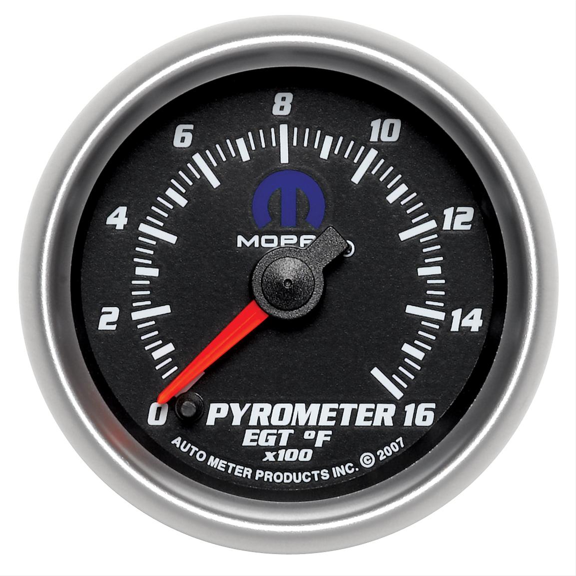 Autometer Mopar 2-1/16in 1600 Degree Digital Stepper Motor Pyrometer (EGT) Gauge - Black thumbnail 4