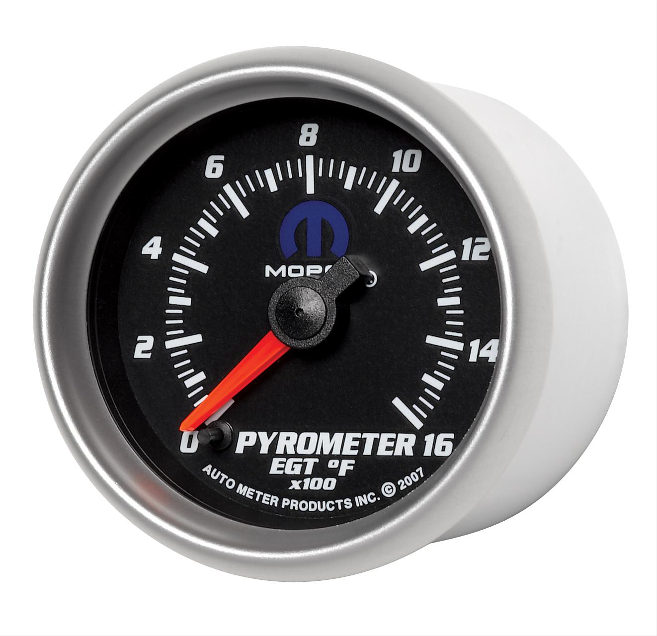 Autometer Mopar 2-1/16in 1600 Degree Digital Stepper Motor Pyrometer (EGT) Gauge - Black