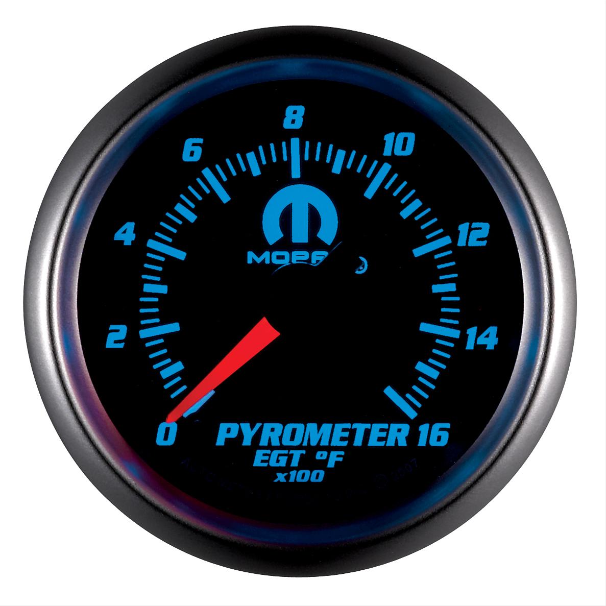 Autometer Mopar 2-1/16in 1600 Degree Digital Stepper Motor Pyrometer (EGT) Gauge - Black thumbnail 3