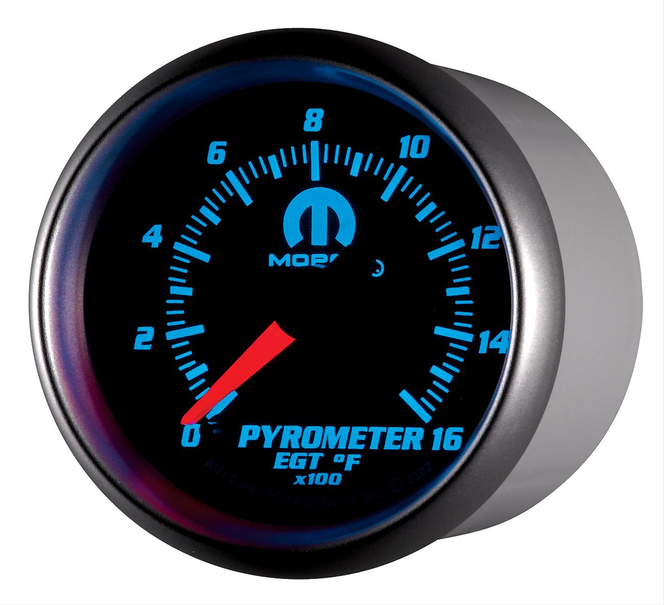Autometer Mopar 2-1/16in 1600 Degree Digital Stepper Motor Pyrometer (EGT) Gauge - Black thumbnail 2