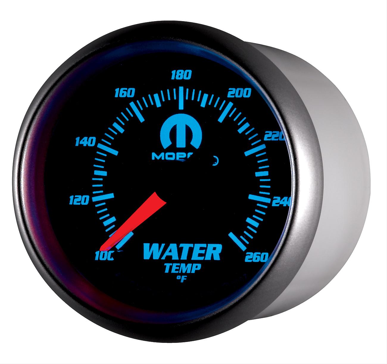 AutoMeter Gauge Water Temp 2-1/16in. 100-260 Deg. F Digital Stepper Motor Black Mopar thumbnail 2