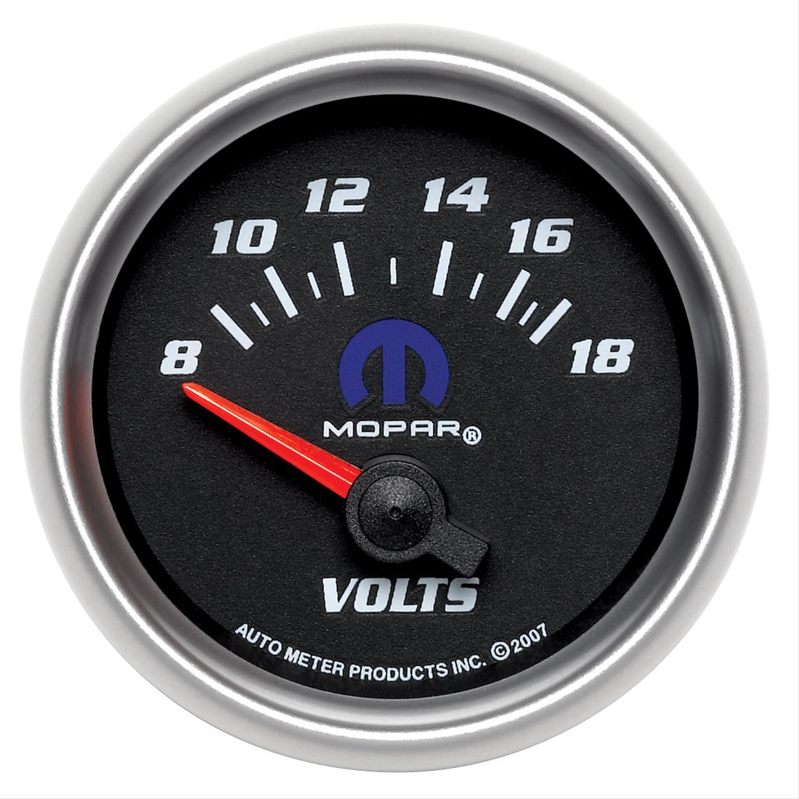 Autometer Mopar 52.4mm SSE 8-18 Volts Voltmeter Gauge thumbnail 4