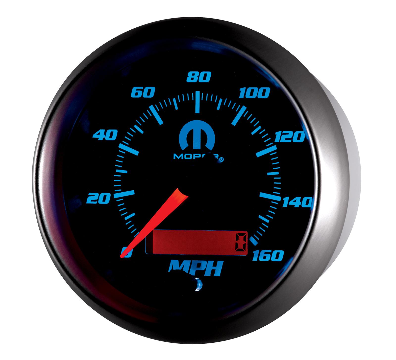 Autometer Mopar 3-3/8in 160 MPH Electric Programmable Speedometer Gauge - Black thumbnail 4