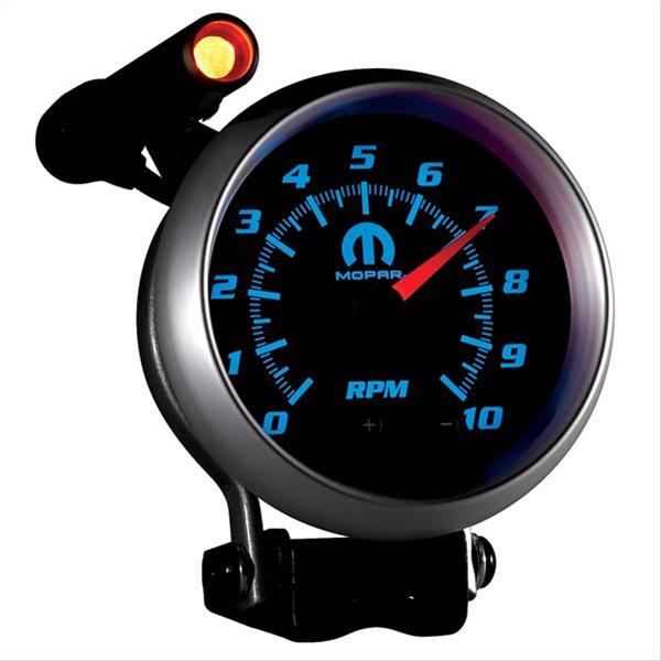 AutoMeter Gauge Tach 3-3/4in. 10K RPM Pedestal W/ Ext. Quick-Lite Black Mopar thumbnail 6