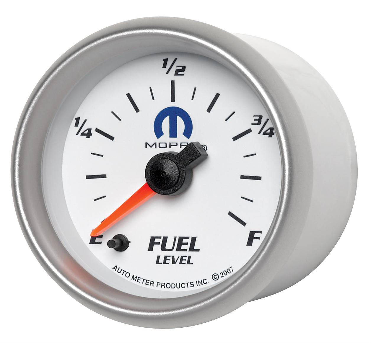 AutoMeter Gauge Fuel Level 2-1/16in. 0-280 Ohm Programmable White Mopar