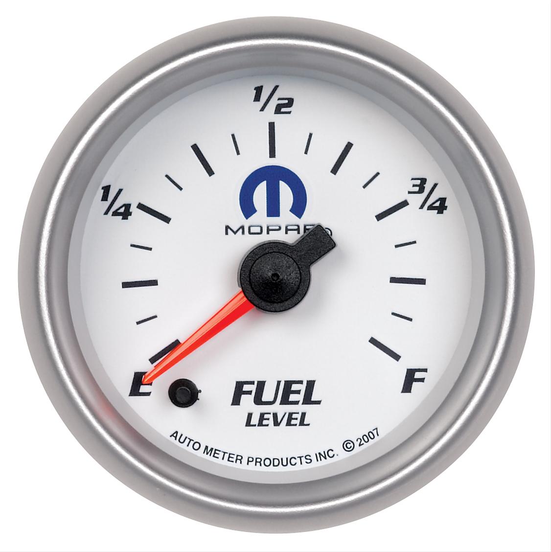 AutoMeter Gauge Fuel Level 2-1/16in. 0-280 Ohm Programmable White Mopar thumbnail 4