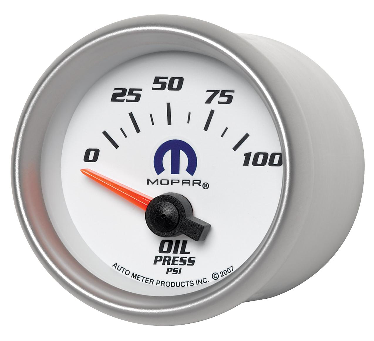 Autometer Mopar 52mm Short Sweep Electronic 0-100 PSI Oil Pressure Gauge thumbnail 2