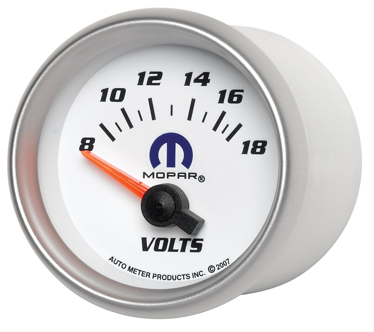 Autometer Mopar 52.4mm SSE 8-18 Volts Voltmeter Gauge thumbnail 2