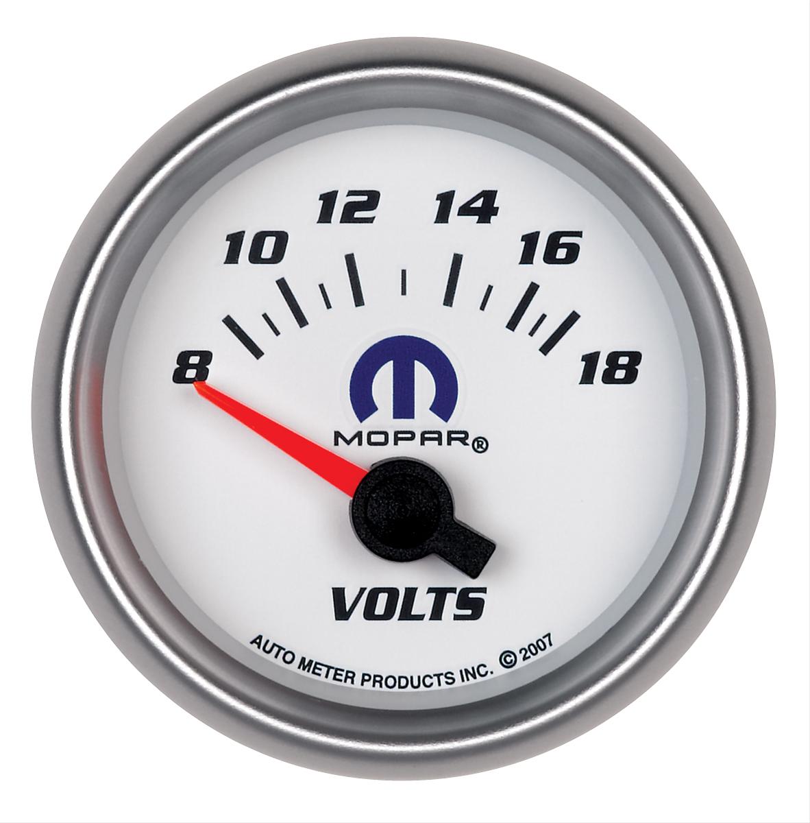 Autometer Mopar 52.4mm SSE 8-18 Volts Voltmeter Gauge thumbnail 3