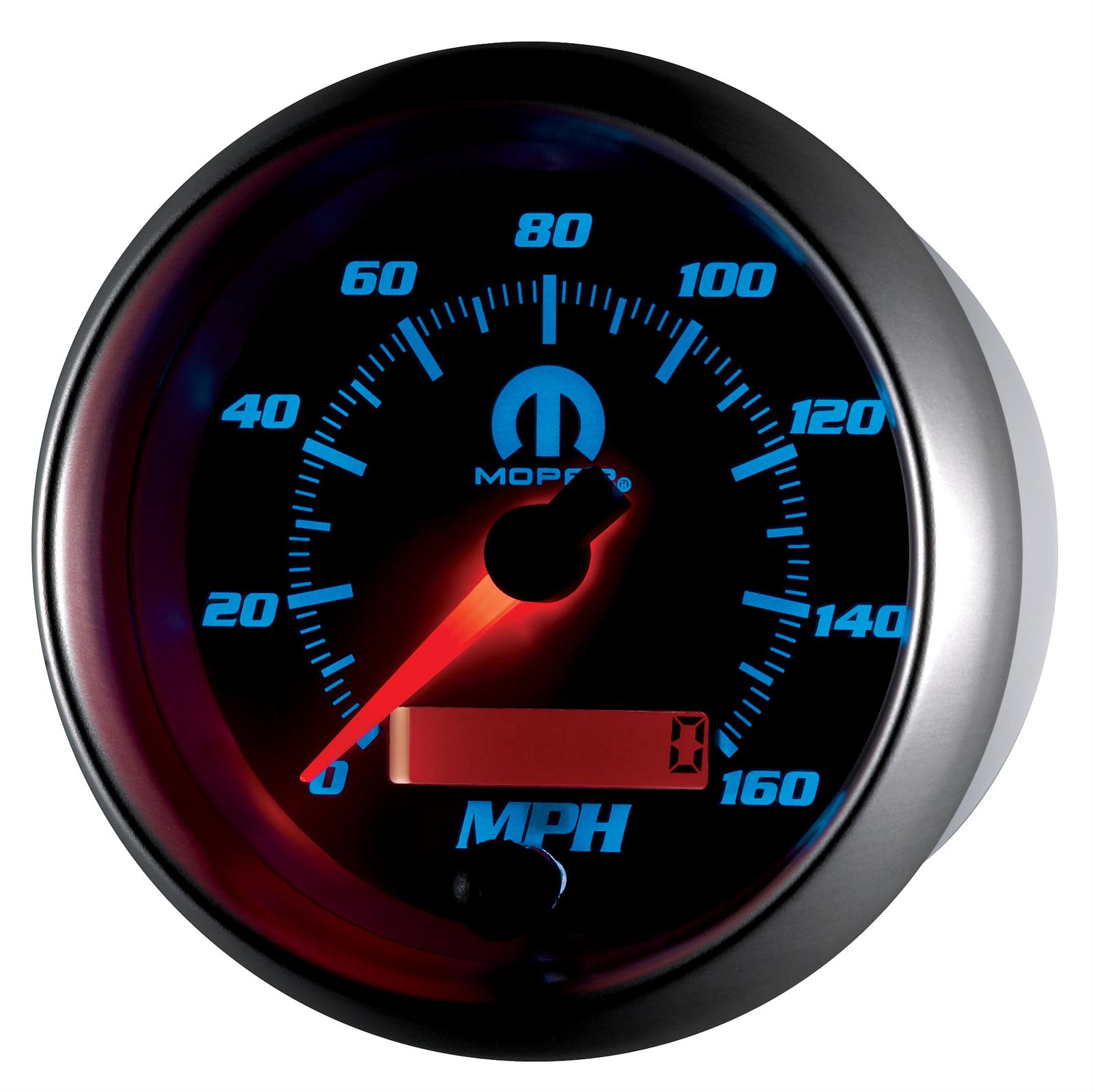 AutoMeter Gauge Speedometer 3-3/8in. 160MPH Elec. Programmable White Mopar thumbnail 2