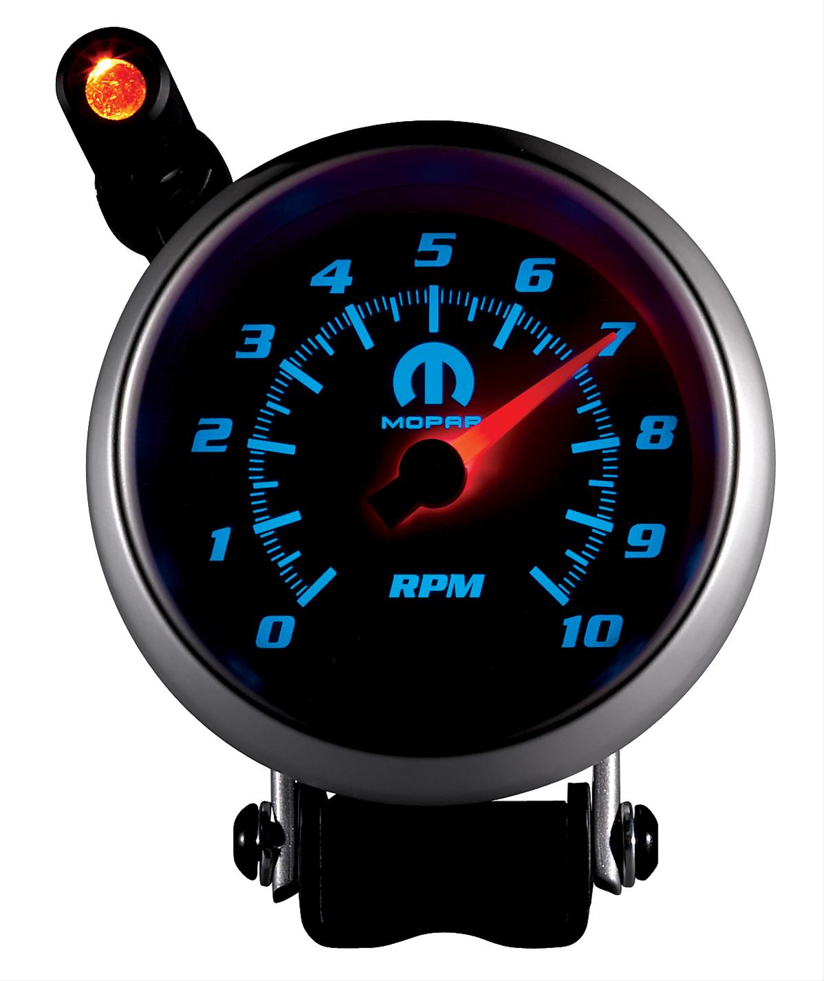 AutoMeter Gauge Tachometer 3-3/4in. 10K RPM Pedestal W/ Ext. Quick-Lite White Mopar thumbnail 3