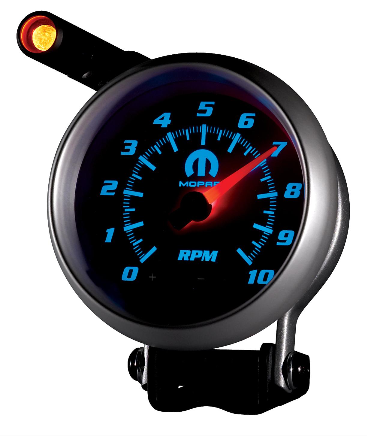 AutoMeter Gauge Tachometer 3-3/4in. 10K RPM Pedestal W/ Ext. Quick-Lite White Mopar thumbnail 2