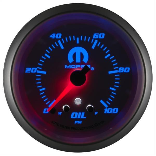 AutoMeter Mopar Series Analog Gauges 880249 Gauge, Series, Oil Pressure, 0-100 psi, 2 5/8 in. Diameter, White Face, Analog, Electrical, Each thumbnail 3