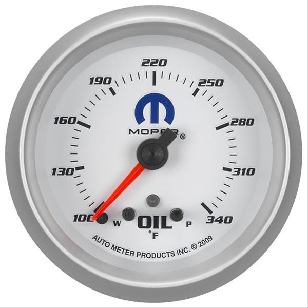 AutoMeter Mopar Series Analog Gauges 880251 Gauge, Series, Oil Temperature, 100-340 degrees F, 2 5/8 in. Diameter, White Face, Analog, Electrical