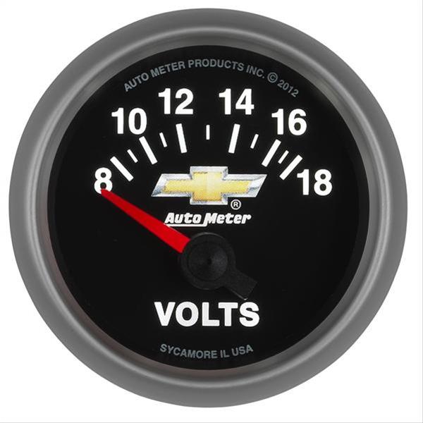 AutoMeter Gauge Voltmeter 2-1/16in. 18V Electric Chevy Gold Bowtie thumbnail 2