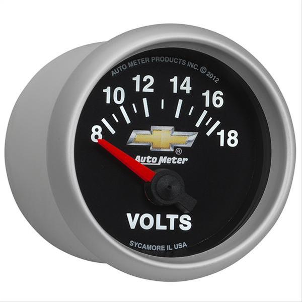 AutoMeter Gauge Voltmeter 2-1/16in. 18V Electric Chevy Gold Bowtie thumbnail 3