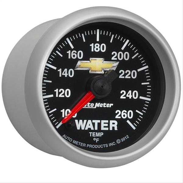 AutoMeter Gauge Water Temp 2-1/16in. 100-260 Deg. F Digital Stepper Motor Chevy Gold Bowtie thumbnail 3