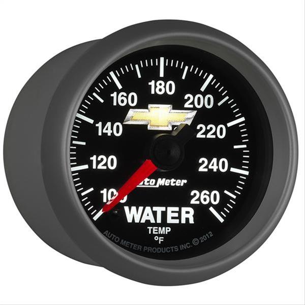AutoMeter Gauge Water Temp 2-1/16in. 100-260 Deg. F Digital Stepper Motor Chevy Gold Bowtie thumbnail 5