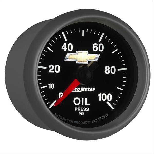 AutoMeter Gauge Oil Press 2-1/16in. 100PSI Digital Stepper Motor Chevy Gold Bowtie thumbnail 6