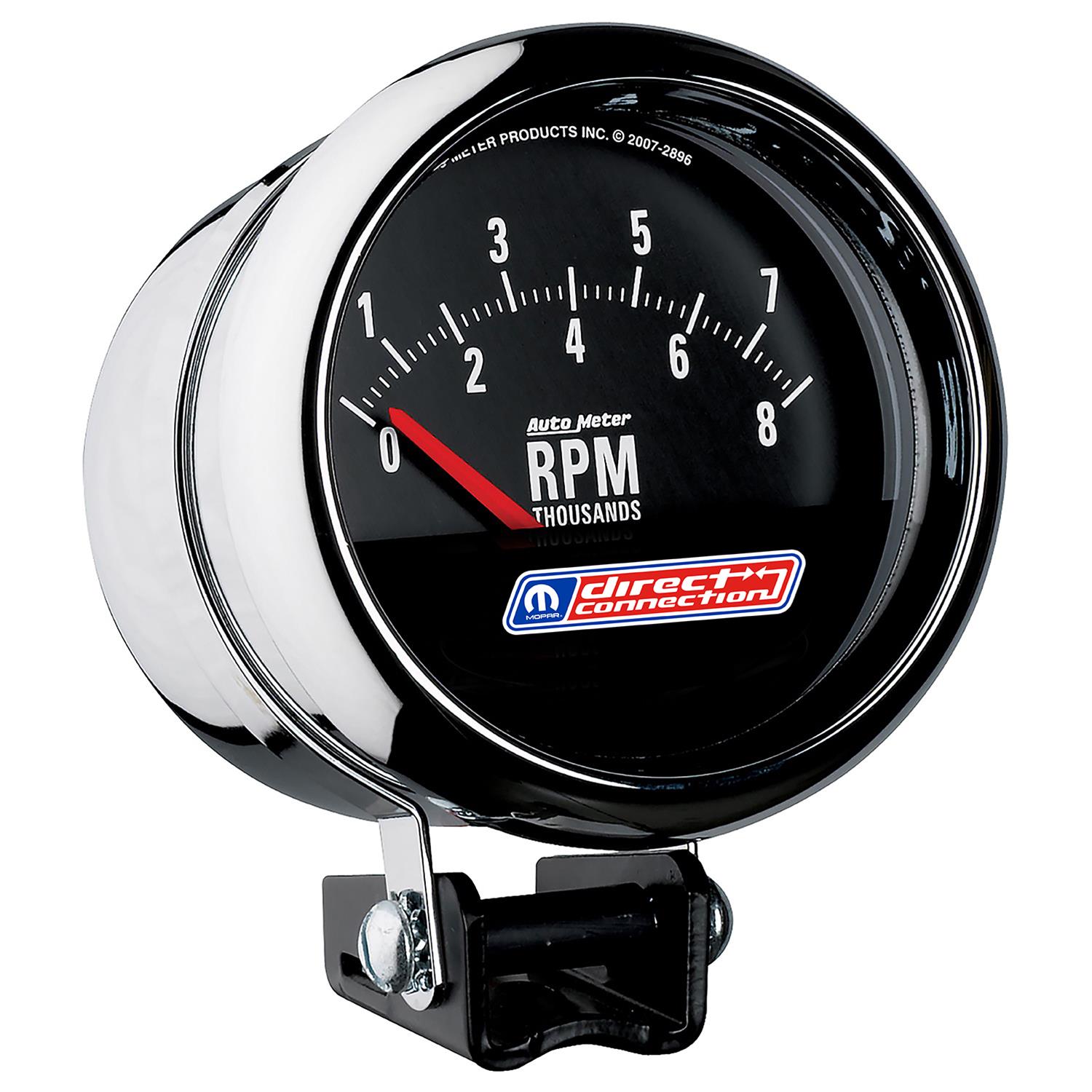 AutoMeter Gauges 880912 GAUGE, TACHOMETER, 3-3/4", 8,000 RPM, PEDESTAL, SHORT SWEEP, MOPAR DIRECT CONNECTION