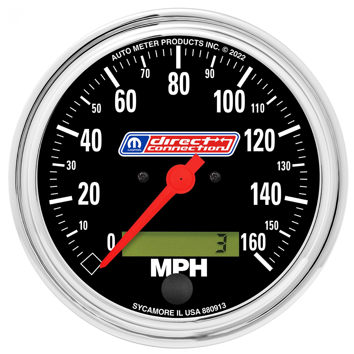 AutoMeter Gauges 880913 GAUGE, SPEEDOMETER, 3-3/8", 160 MPH, ELEC. PROGRAMMABLE, MOPAR DIRECT CONNECTION