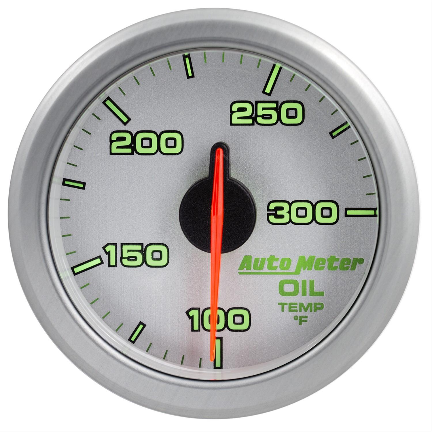 Autometer Airdrive 2-1/6in Oil Temp Gauge 100-300 Degrees F - Silver thumbnail 2
