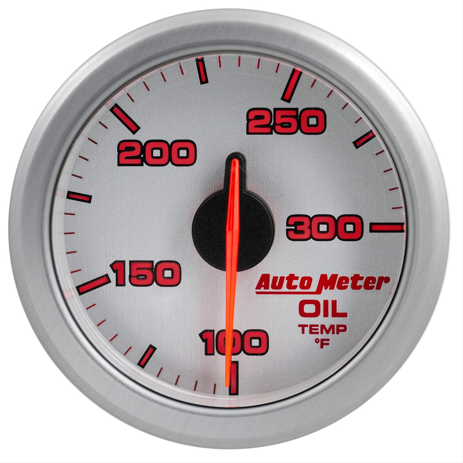 Autometer Airdrive 2-1/6in Oil Temp Gauge 100-300 Degrees F - Silver thumbnail 5
