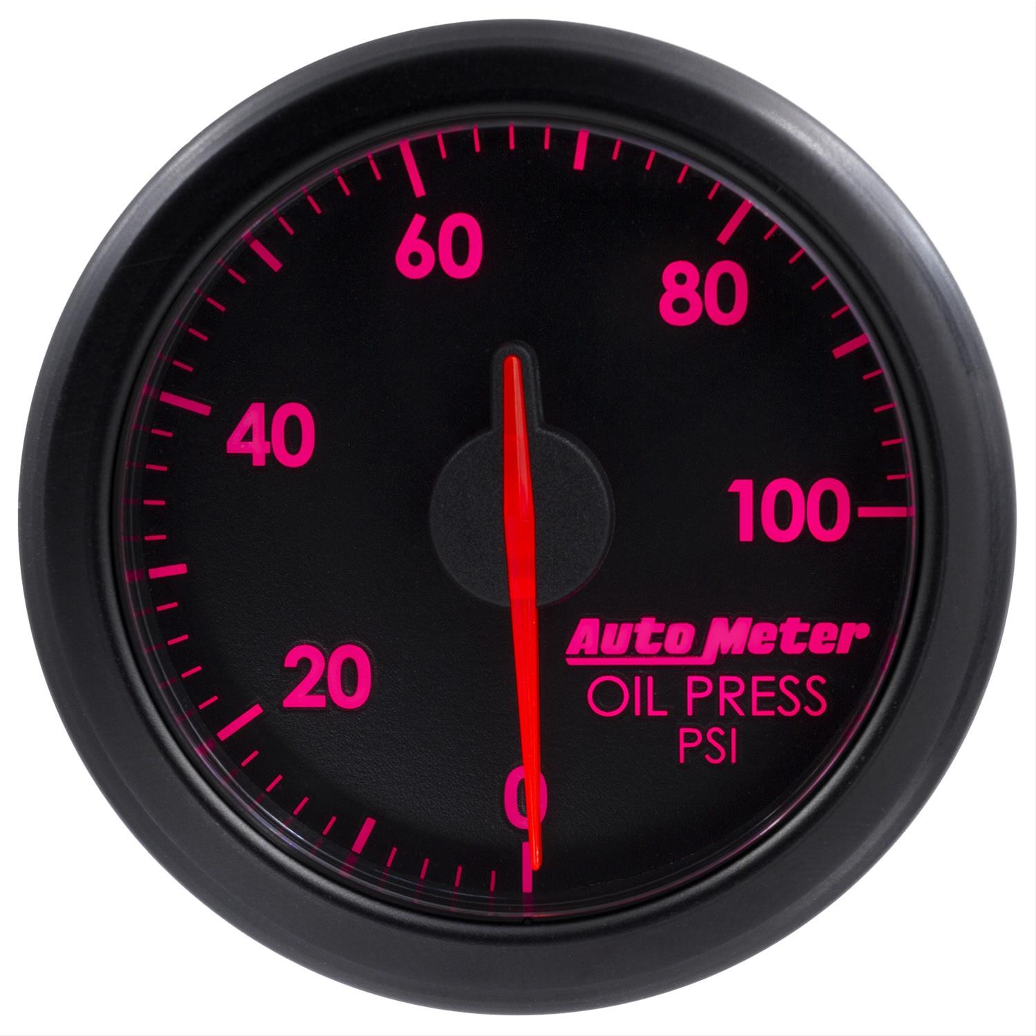 Autometer Airdrive 2-1/6in Oil Pressure Gauge 0-100 PSI - Black thumbnail 4