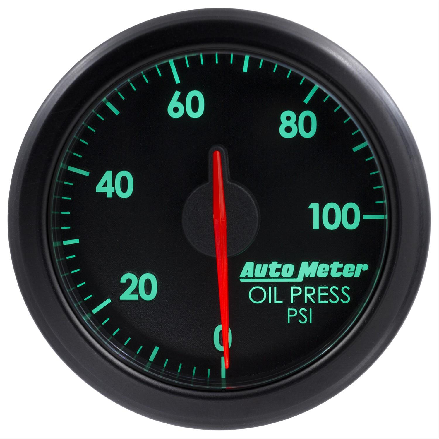 Autometer Airdrive 2-1/6in Oil Pressure Gauge 0-100 PSI - Black thumbnail 2