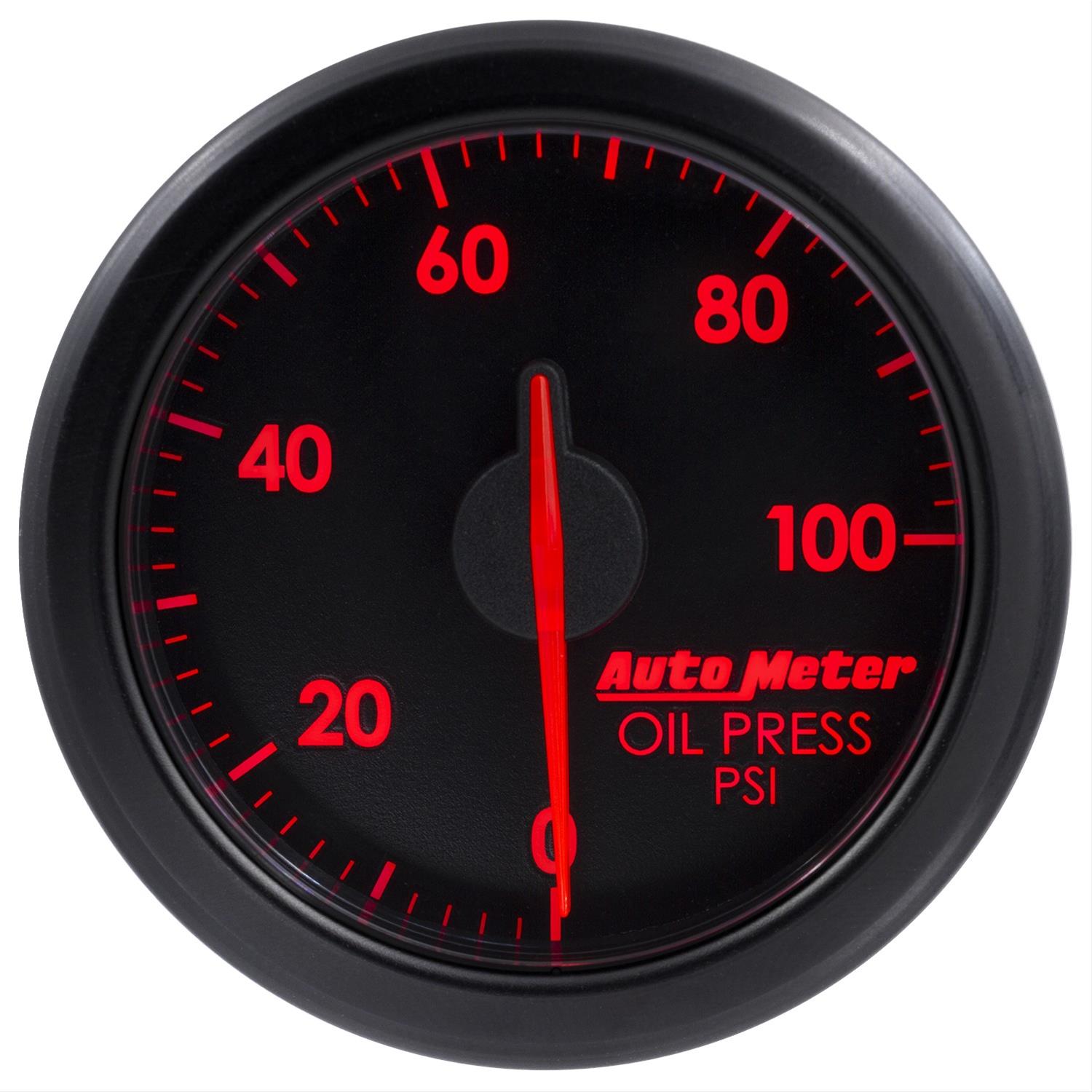 Autometer Airdrive 2-1/6in Oil Pressure Gauge 0-100 PSI - Black thumbnail 3