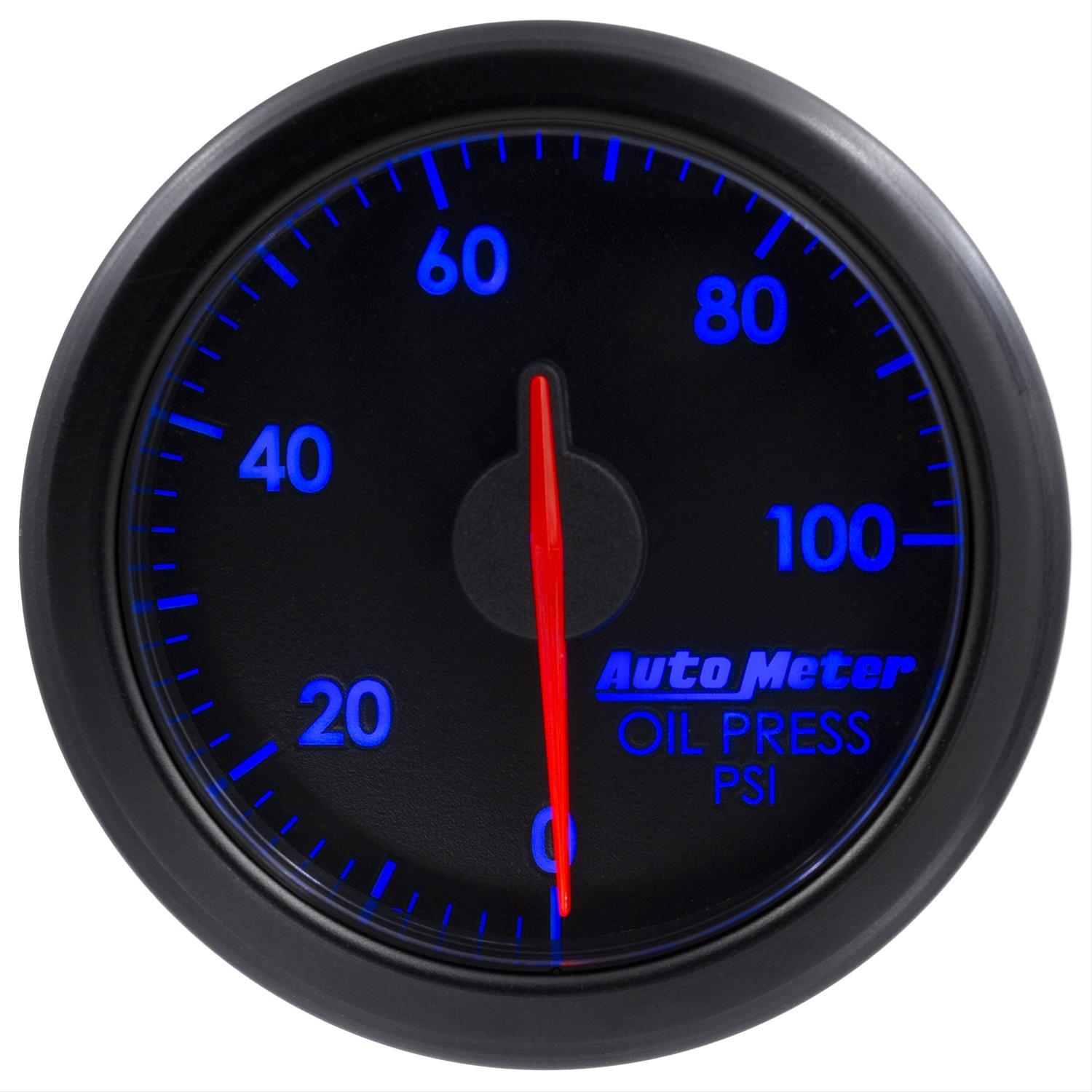 Autometer Airdrive 2-1/6in Oil Pressure Gauge 0-100 PSI - Black thumbnail 6
