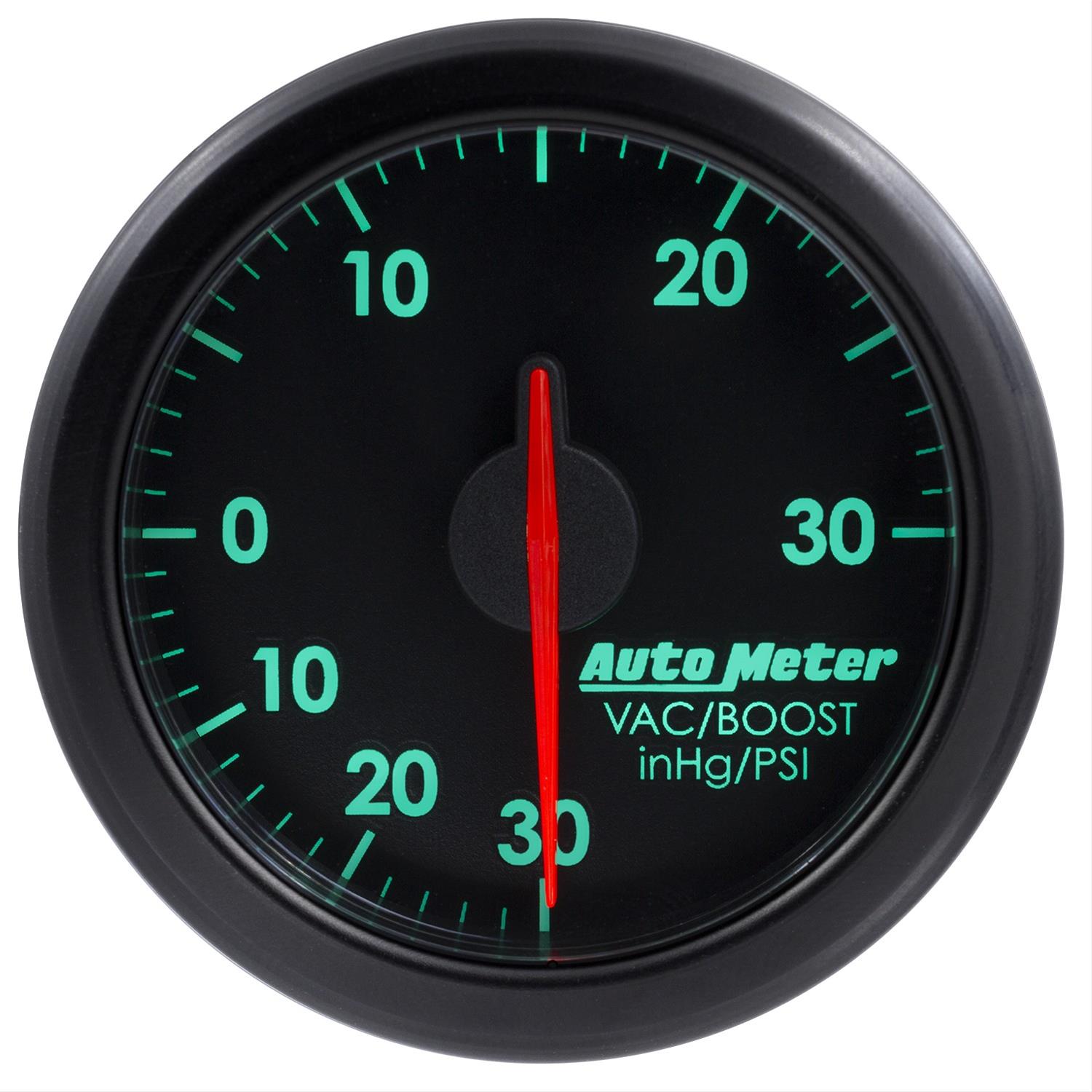 Autometer Airdrive 2-1/6in Boost/Vac Gauge 30in HG/30 PSI - Black thumbnail 4