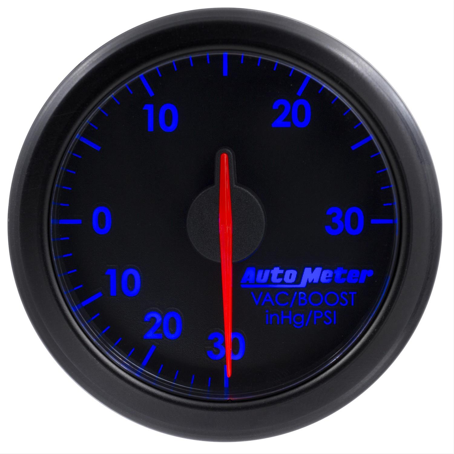 Autometer Airdrive 2-1/6in Boost/Vac Gauge 30in HG/30 PSI - Black thumbnail 5