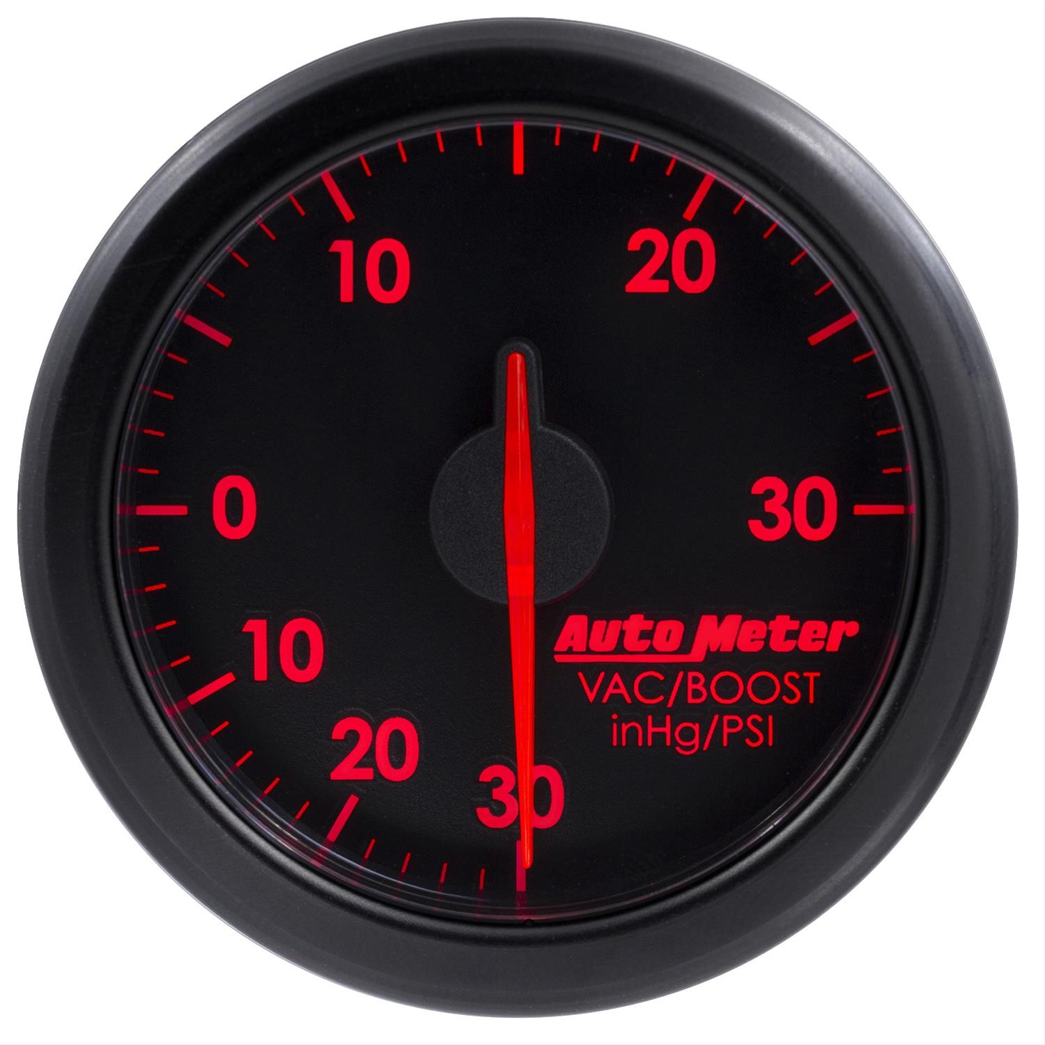 Autometer Airdrive 2-1/6in Boost/Vac Gauge 30in HG/30 PSI - Black thumbnail 6