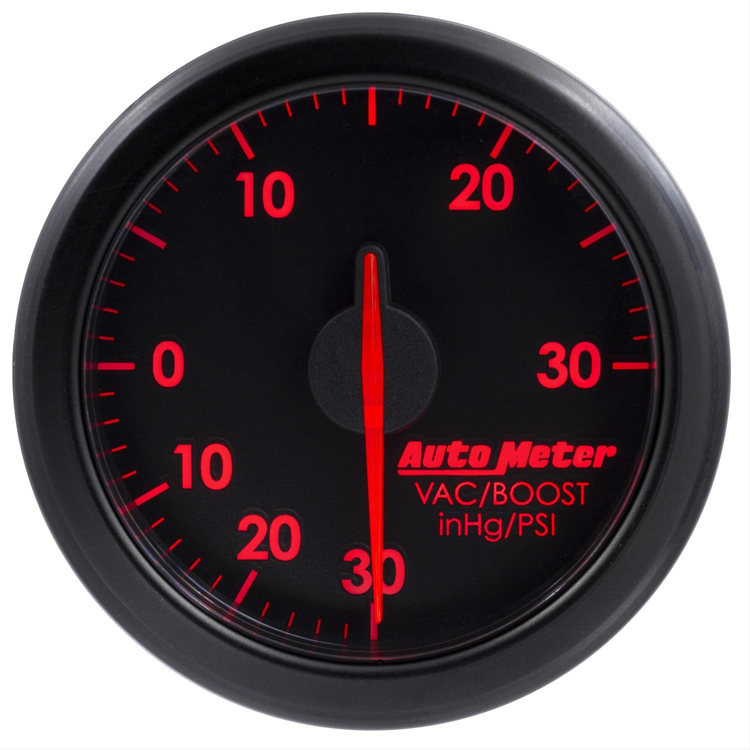 Autometer Airdrive 2-1/6in Boost/Vac Gauge 30in HG/30 PSI - Black thumbnail 3