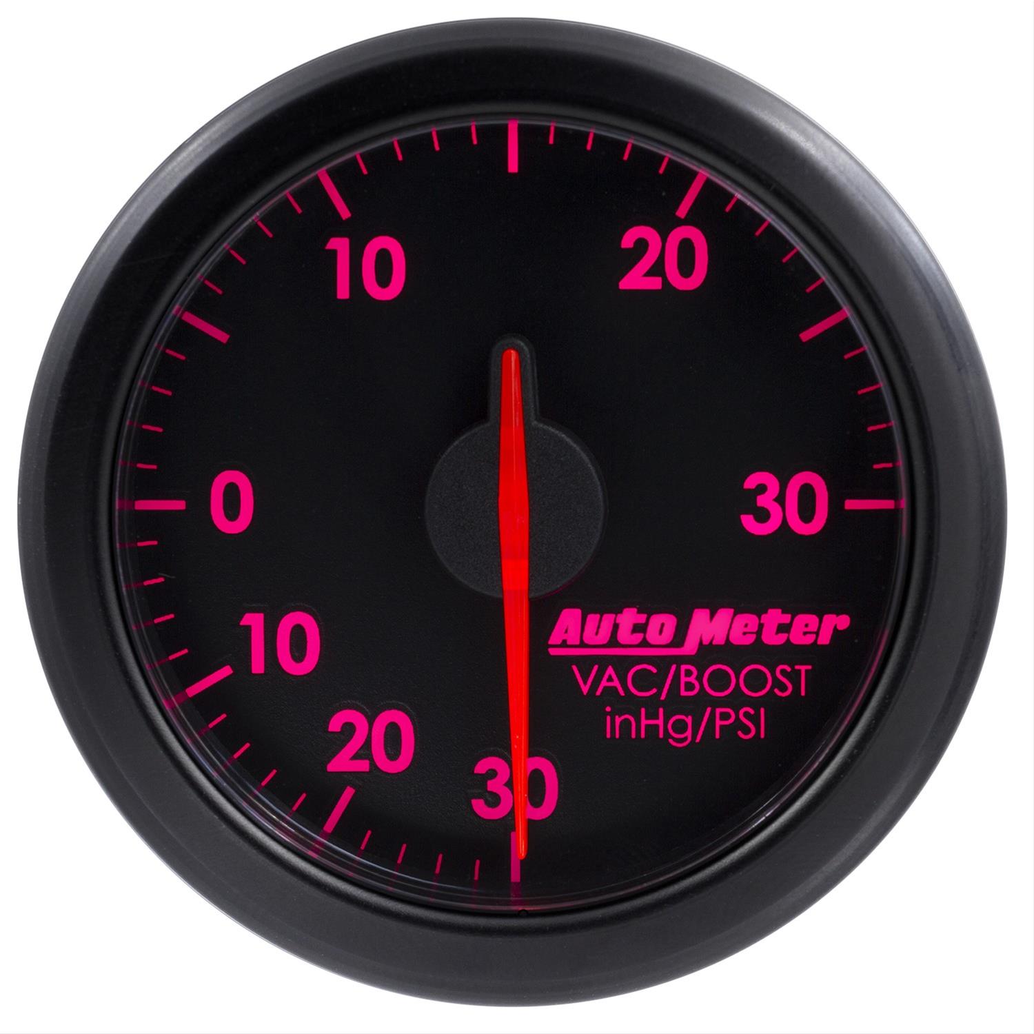 Autometer Airdrive 2-1/6in Boost/Vac Gauge 30in HG/30 PSI - Black thumbnail 7