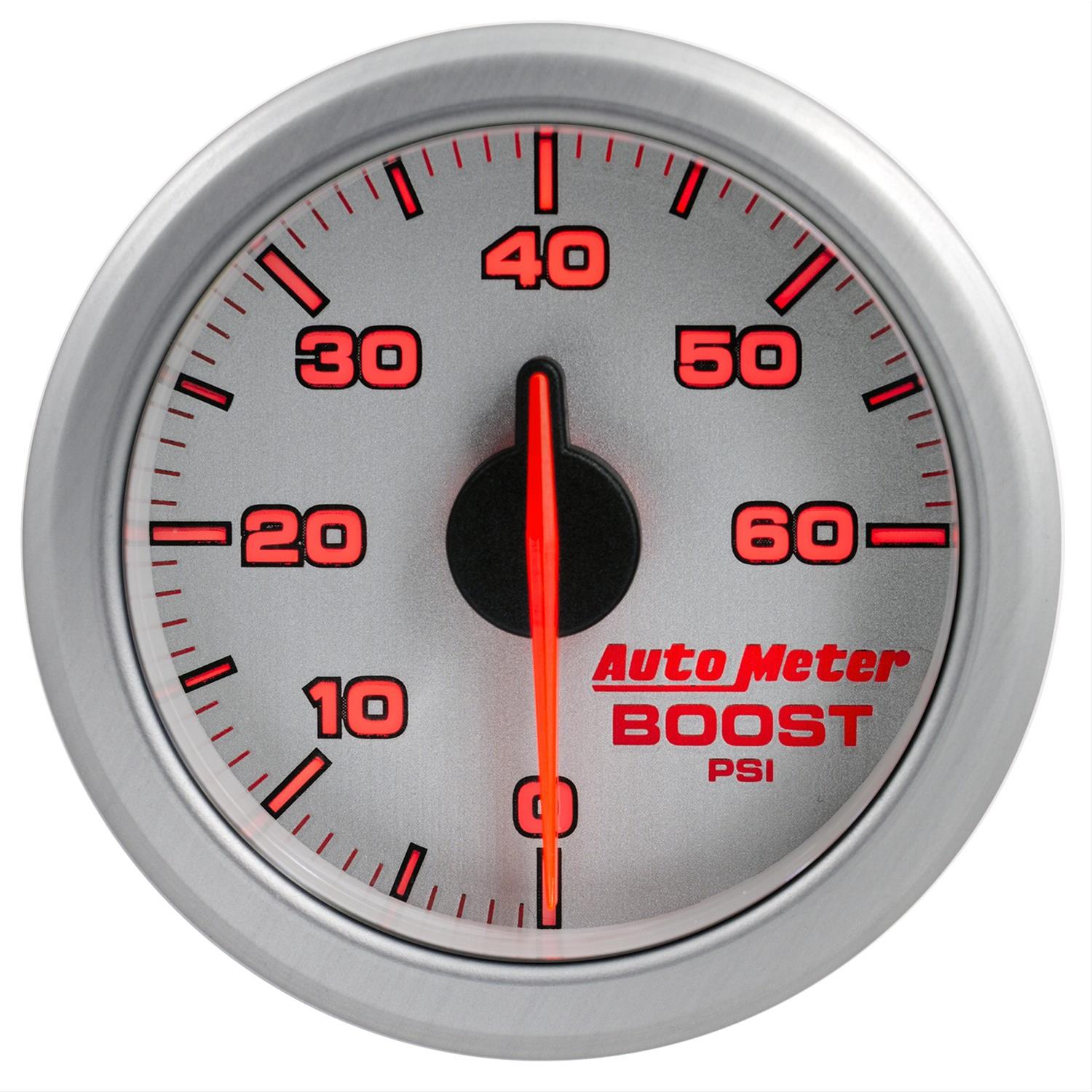 Autometer Airdrive 2-1/6in Boost Gauge 0-60 PSI - Silver thumbnail 6