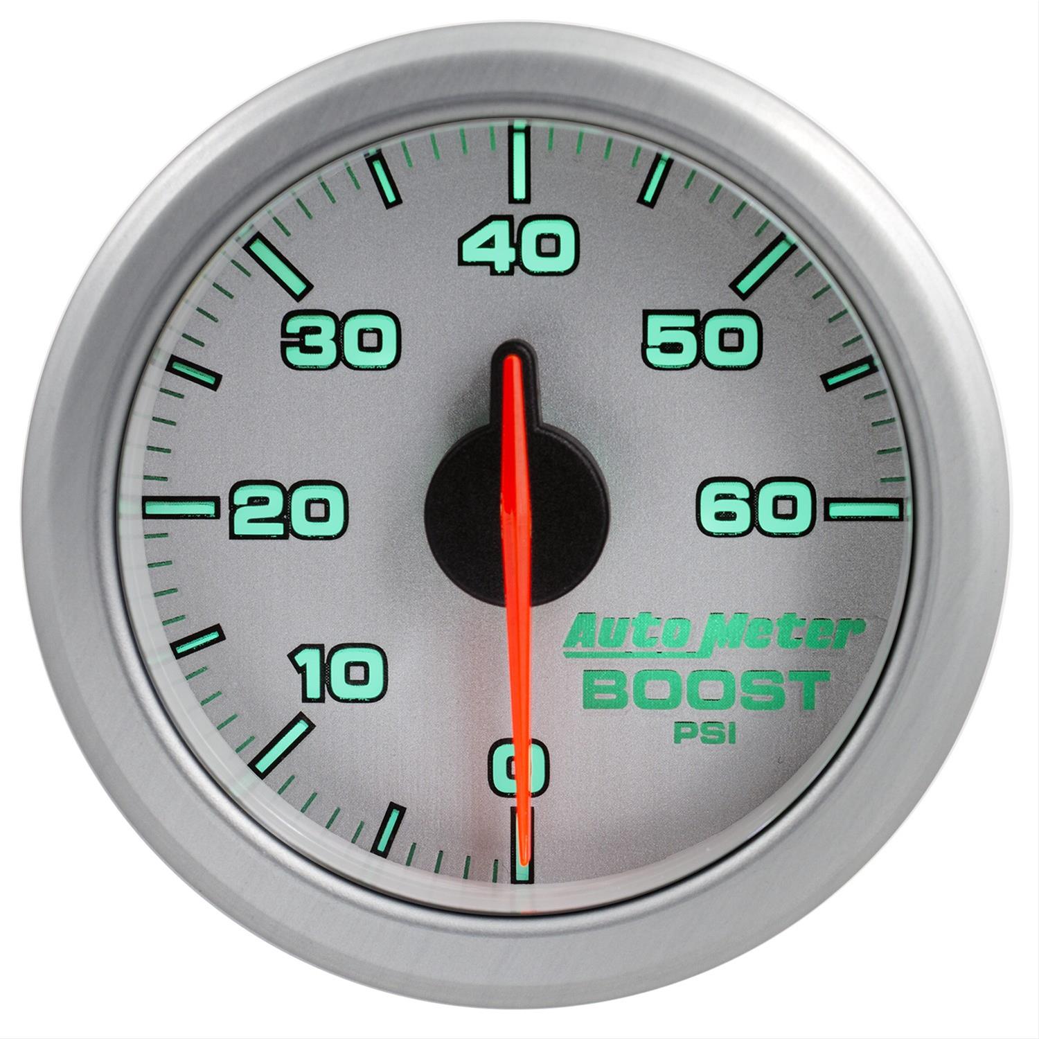 Autometer Airdrive 2-1/6in Boost Gauge 0-60 PSI - Silver thumbnail 5