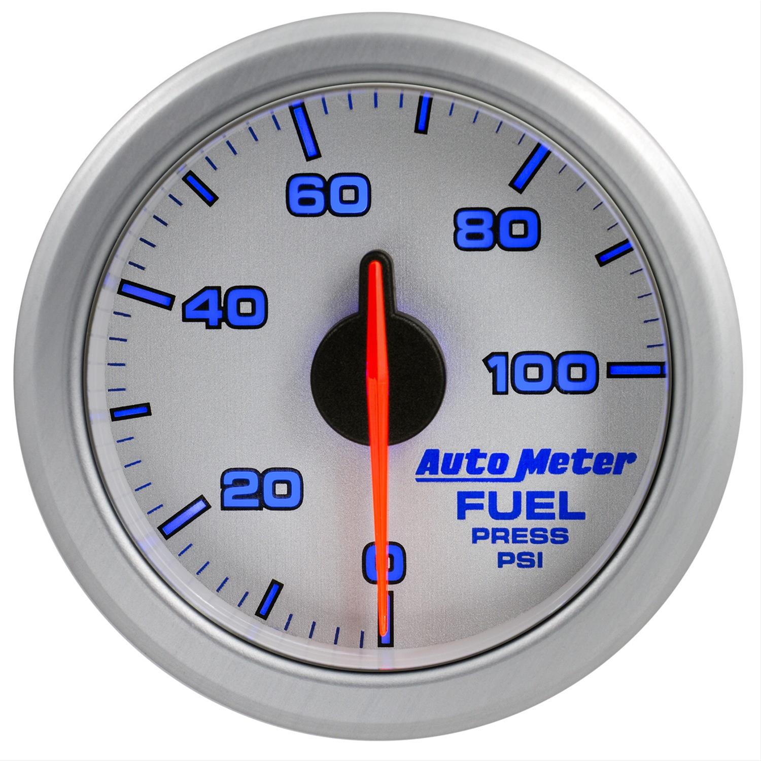 Autometer Airdrive 2-1/6in Fuel Pressure Gauge 0-100 PSI - Silver thumbnail 7