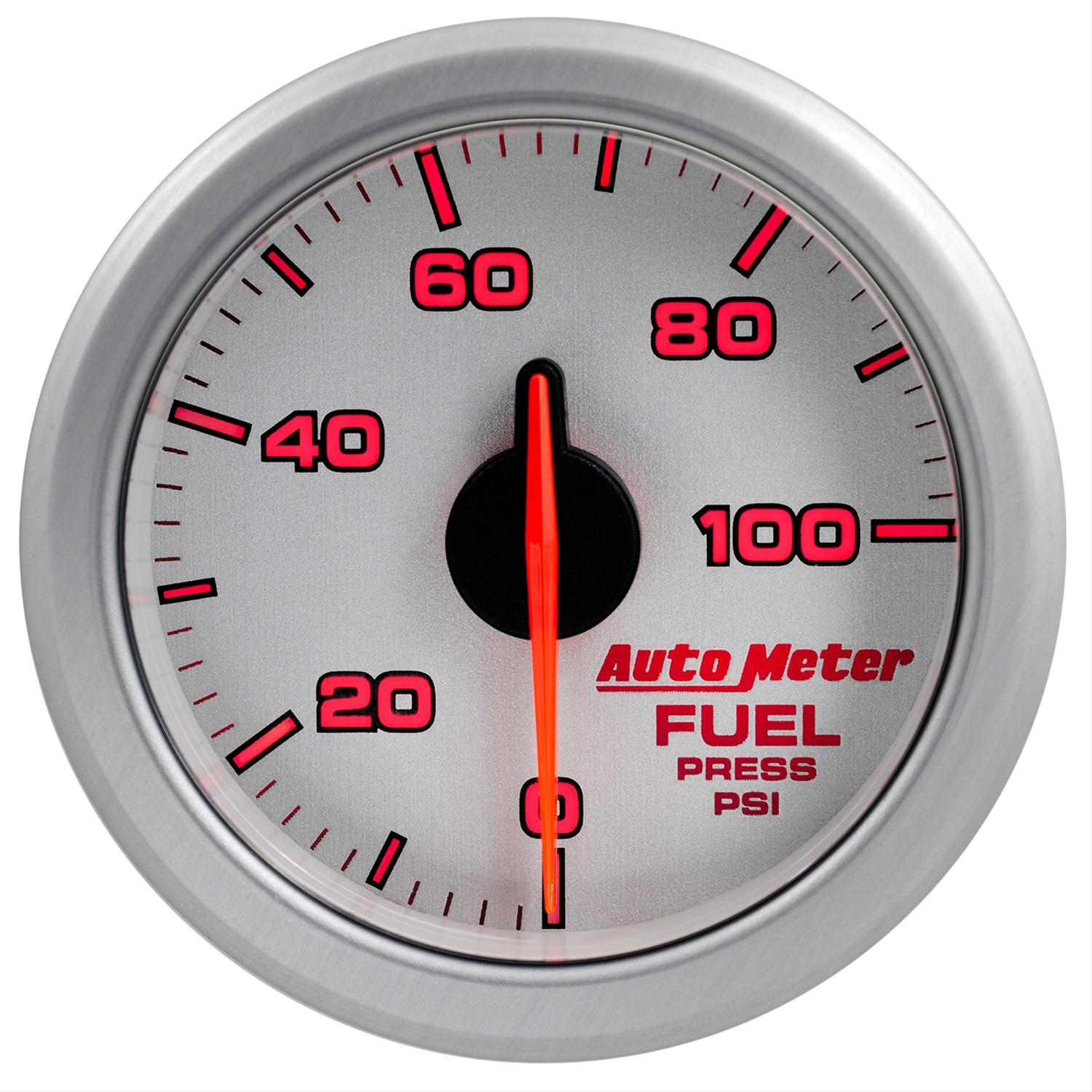 Autometer Airdrive 2-1/6in Fuel Pressure Gauge 0-100 PSI - Silver thumbnail 5