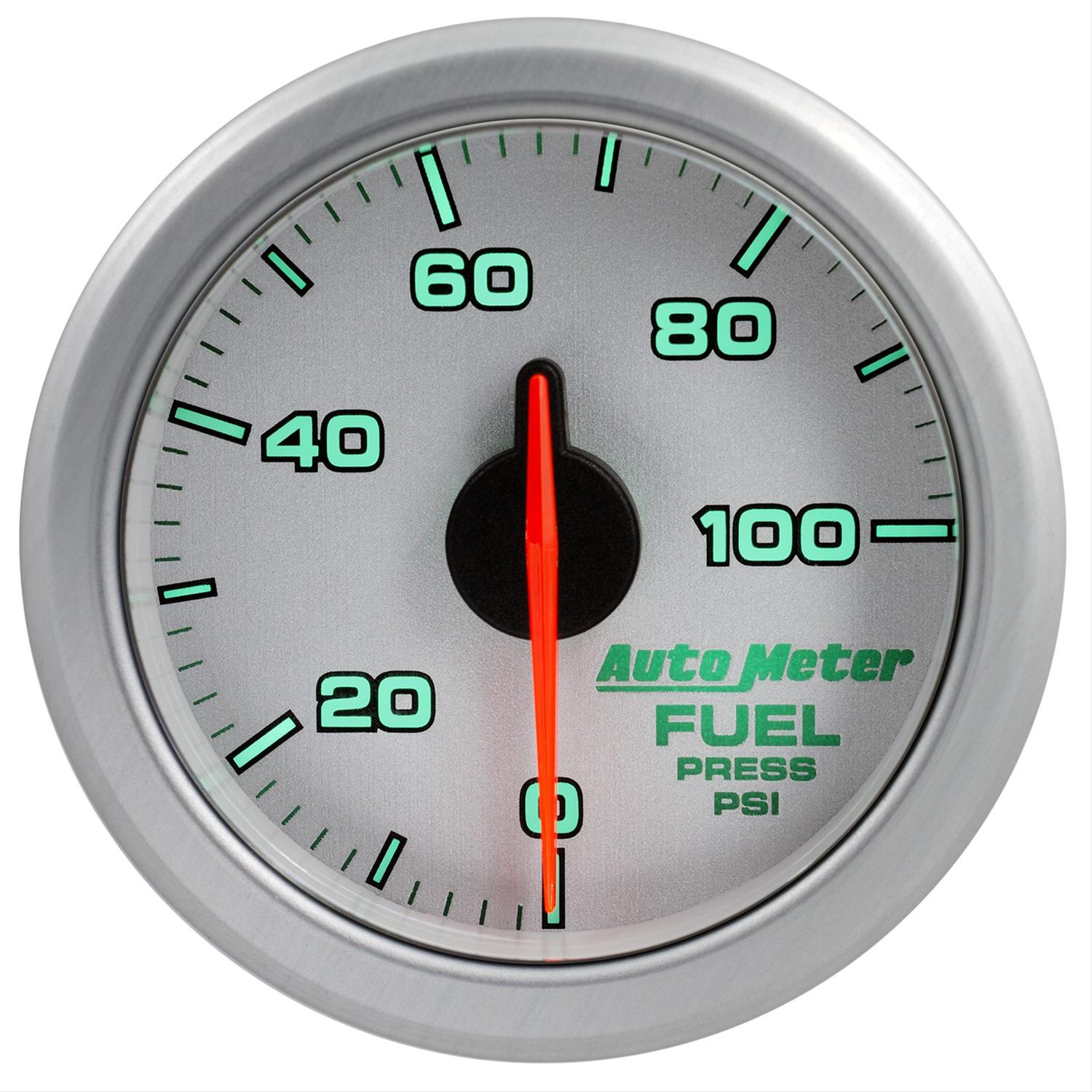 Autometer Airdrive 2-1/6in Fuel Pressure Gauge 0-100 PSI - Silver thumbnail 2