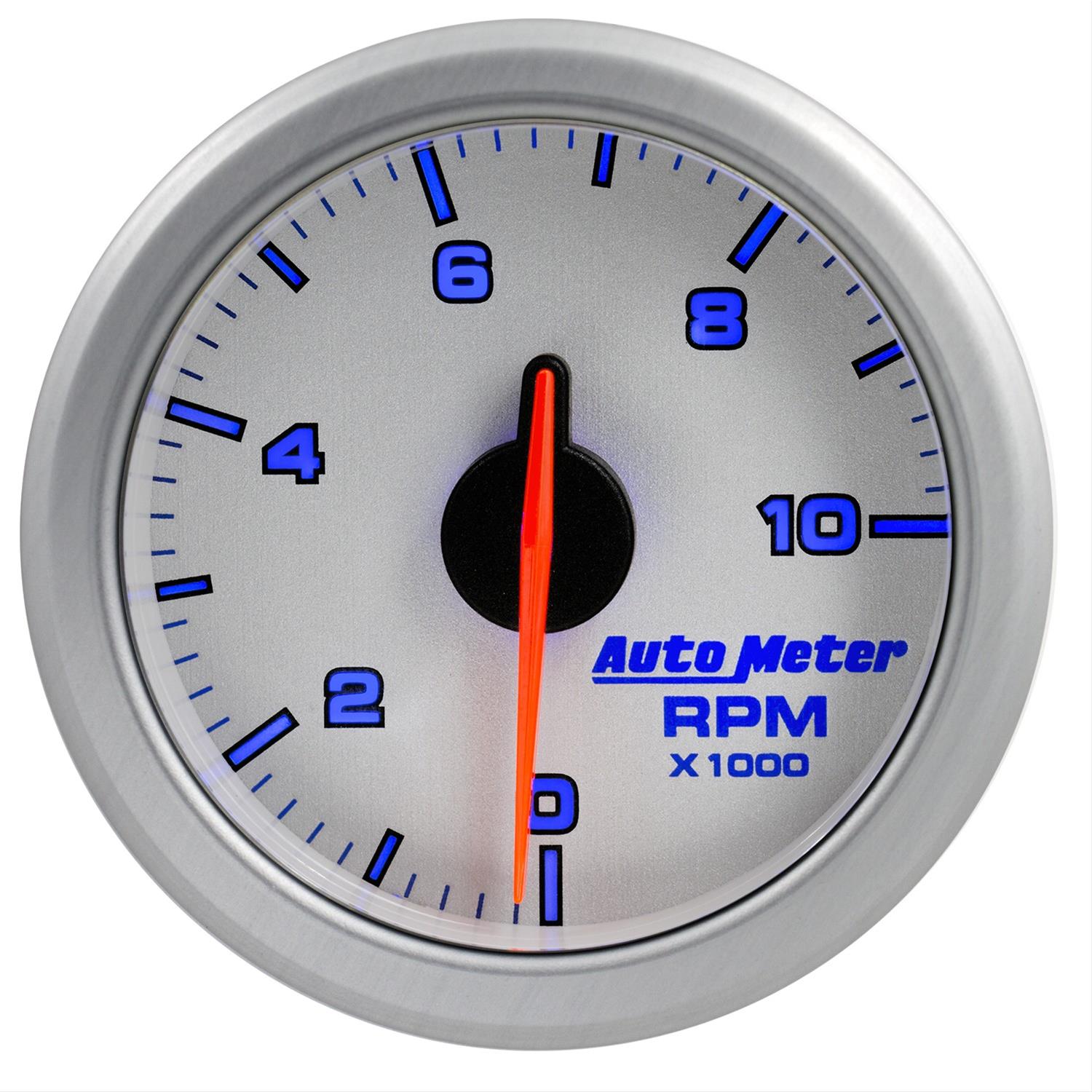 Autometer Airdrive 2-1/6in Tachometer Gauge 0-10K RMP - Silver thumbnail 6