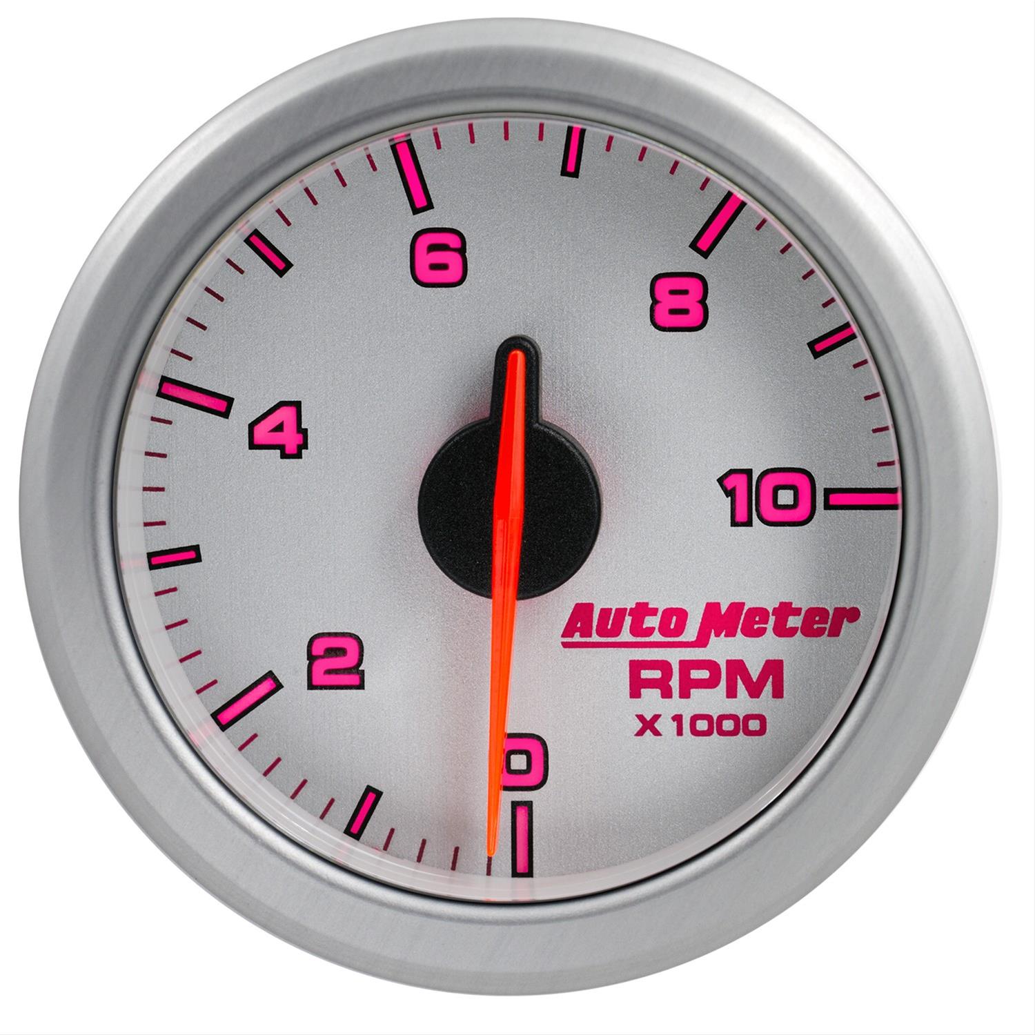 Autometer Airdrive 2-1/6in Tachometer Gauge 0-10K RMP - Silver thumbnail 5